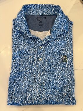 Johnnie-O Men's Performance golf polo w/Country Club Logo,Men's Large